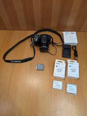 Canon PowerShot SX510 HS 12.1MP Digital Camera w/ 3 Batteries + Charger **READ**